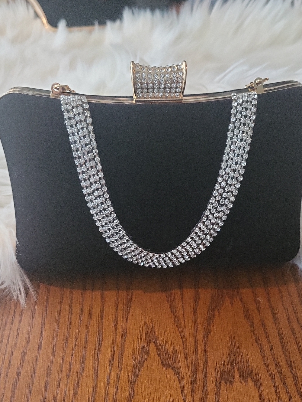 Black velvet evening bag